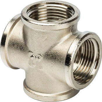 Крестовина Ду 25 (1") внутренняя резьба никель STOUT